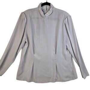 Gaylord Vintage 80s Yugoslavia Blouse Size 16 Long Sleeve Flowy Dainty Deadstock